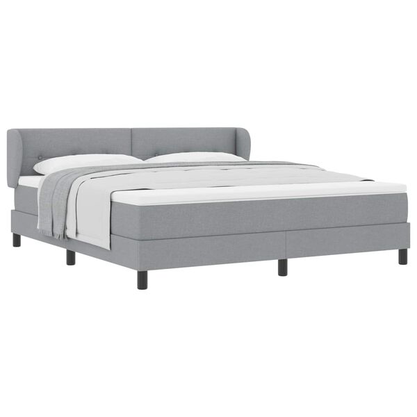 vidaXL Letto a molle con materasso Grigio chiaro 180 x 200 cm Tessuto