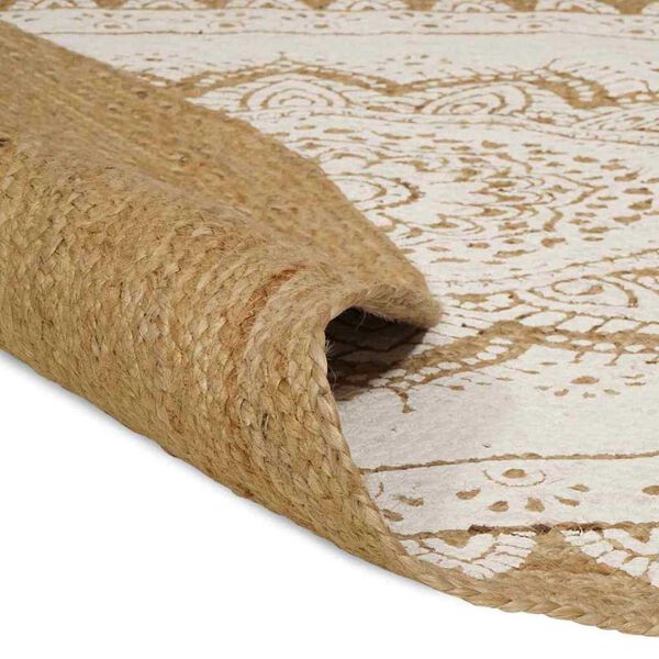 vidaXL Tappeto in Juta Floreale Naturale 122 x 183 cm Juta