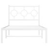 vidaXL Giroletto con Testiera Metallo Bianco 90x200 cm