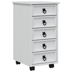 vidaXL Armadietto Rotolante con Cassetti CORONA Bianco