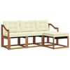 vidaXL Set di divani da esterno con cuscino 4 pcs Naturale e Crema