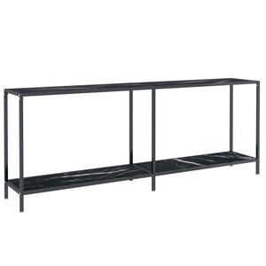 vidaXL Tavolo Consolle Nero 200x35x75,5 cm in Vetro Temperato