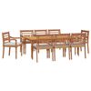 vidaXL Set da Pranzo Giardino 9pz con Cuscini Legno Massello di Teak