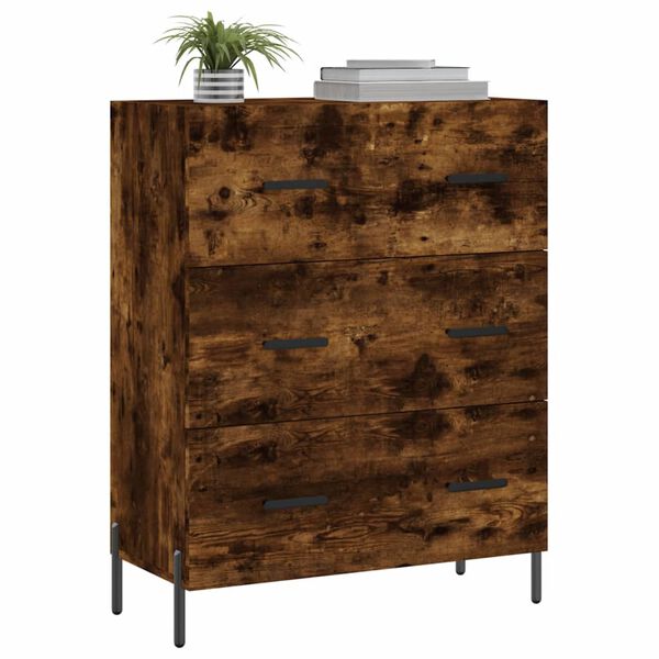 vidaXL Credenza Rovere Fumo 69,5x34x90 cm in Legno Multistrato
