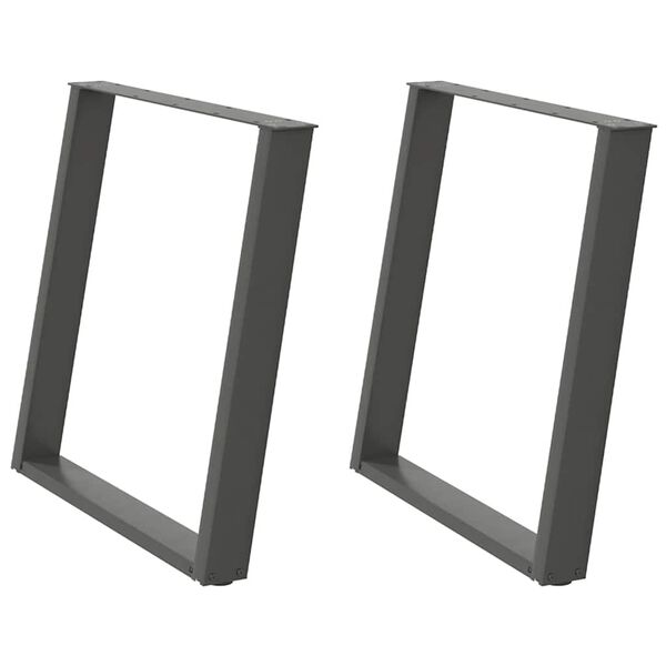 vidaXL Gambe per tavolo da pranzo a forma di U 2 pz Antracite 70x(72-73) cm Acciaio