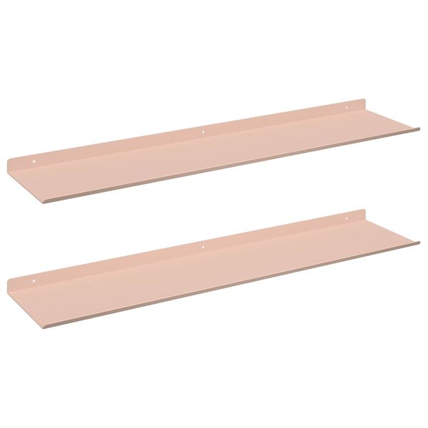 vidaXL Mensola sospesa 2 pcs Rosa 80 x 18 x 2,5 cm Acciaio