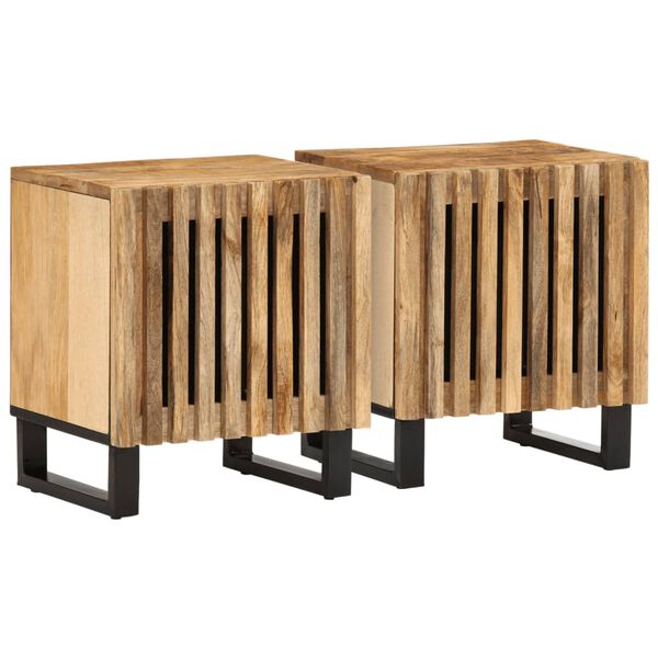 vidaXL Comodini 2pz 40x34x46 cm in Legno Massello di Mango