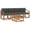 vidaXL Set di divani da esterno con cuscino 5 pcs Naturale e Antracite