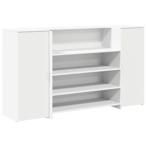 vidaXL Scrivania per Reception Bianca 180x50x103,5 cm in Legno Massello