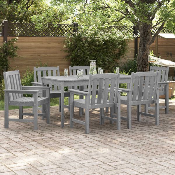 vidaXL Sedia da pranzo da giardino 6 pcs Grigio chiaro
