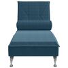 vidaXL Chaise Longue Massaggi con Cuscino a Rullo Blu in Velluto