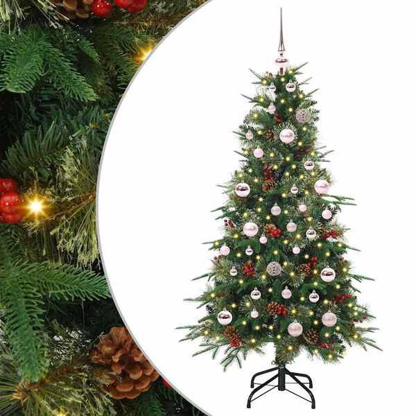 vidaXL Albero di Natale Artificiale con Rami Pieghevoli Verde 150 cm