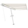 vidaXL Tenda da Sole Retrattile Manuale con LED 350x250 cm Crema