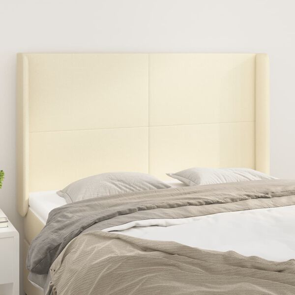vidaXL Testiera ad Orecchio Crema 147x16x118/128 cm in Similpelle