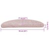 vidaXL Tappetini per scale 30 pz 56x17x3 cm rosa chiaro semicircolari