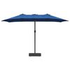 vidaXL Ombrello da giardino Blu 385 x 209 x 244 cm Tessuto