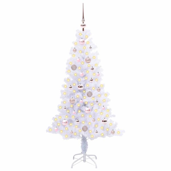 vidaXL Albero di Natale artificiale Bianco 150 cm PVC e Acciaio