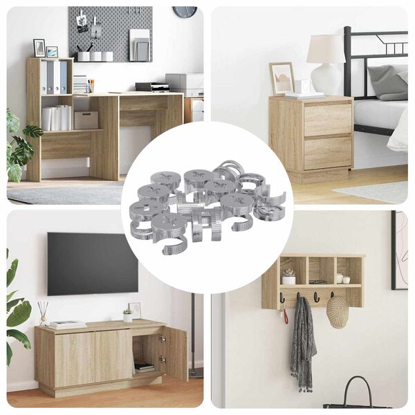 vidaXL Dadi con bloccaggio a cam 12 pcs Argento 12 x 10 mm Metallo