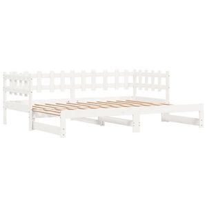 vidaXL Dormeuse Estraibile Bianca 2x(90x200) cm Legno Massello di Pino