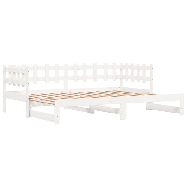vidaXL Dormeuse Estraibile Bianca 2x(90x200) cm Legno Massello di Pino