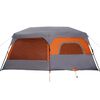 vidaXL Tenda Campeggio 9 Persone Grigio e Arancione Impermeabile