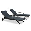 vidaXL Lettini Prendisole con Tavolo in Polyrattan Antracite