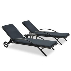vidaXL Lettini Prendisole con Tavolo in Polyrattan Antracite