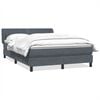 vidaXL Giroletto a Molle con Materasso Grigio Scuro 160x210 cm Velluto