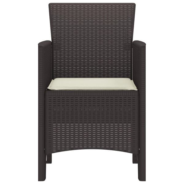 vidaXL Sedia da Giardino 2 pcs Marrone 53 x 49 x 85 cm Polipropilene