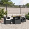 vidaXL Set Divano da Giardino 6 pz con Cuscini Nero in Polyrattan