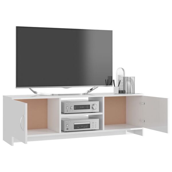 vidaXL Mobile Porta TV Bianco Lucido 120x30x37,5 cm Legno Multistrato