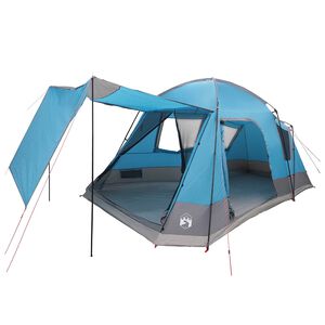 vidaXL Tenda Capanna con tetto Blu 8 persone Poliestere e Acciaio