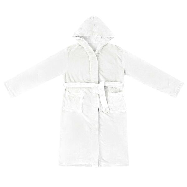 vidaXL Accappatoio con Cappuccio Bianco xxl Flanella