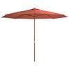 vidaXL Ombrellone da Esterni con Palo in Legno 350 cm Terracotta