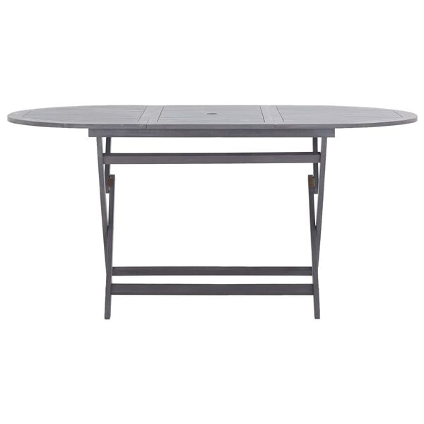 vidaXL Set da Pranzo per Giardino 7 pz Legno Massello di Acacia Grigio