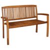 vidaXL Panchina Giardino Impilabile 2Posti 120cm Legno Massello Teak