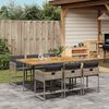 vidaXL Set da Pranzo da Giardino 7 pz con Cuscini in Polyrattan Grigio