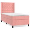 vidaXL Giroletto a Molle con Materasso Rosa 90x190 cm in Velluto