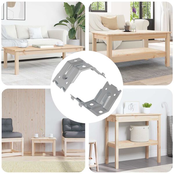 vidaXL Supporto 2 pcs Zincato 106 x 55 x 1,5mm Acciaio