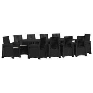 vidaXL Set da Pranzo per Giardino 11 pz Antracite e Grigio chiaro PP