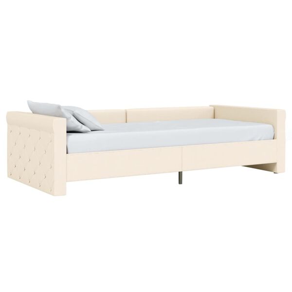 vidaXL Dormeuse con Materasso USB Crema in Tessuto 90x200 cm