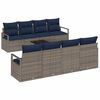 vidaXL Set di divani con cuscino 7 pcs Grigio e Blu polyrattan