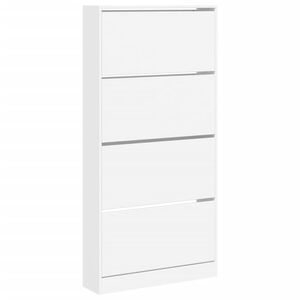 vidaXL Scarpiera con 4 Cassetti Ribaltabili Bianca 80x21x163,5 cm