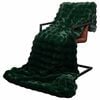 vidaXL Coperta in Pelliccia di Coniglio Finta Verde Scuro 130 x 150 cm