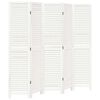 vidaXL Divisorio Ambienti 5Pannelli Bianco Legno Massello di Paulownia