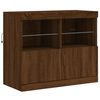 vidaXL Credenza con Luci LED Rovere Marrone 202x37x67 cm