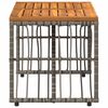 vidaXL Tavolo da Esterno Grigio 80 x 40 x 40 cm Acciaio e Polyrattan