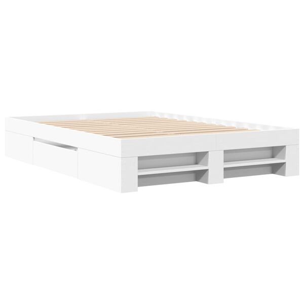 vidaXL Giroletto Bianco 135x190 cm in Legno Multistrato
