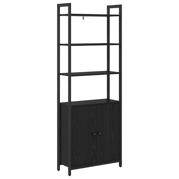 vidaXL Armadio per Libri Rovere Nero 60 x 24 x 161 cm