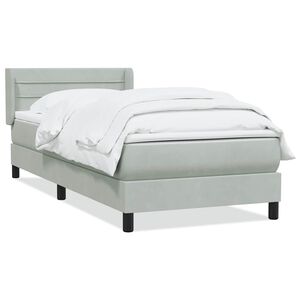 vidaXL Giroletto a Molle con Materasso Grigio Chiaro 80x210 cm Velluto